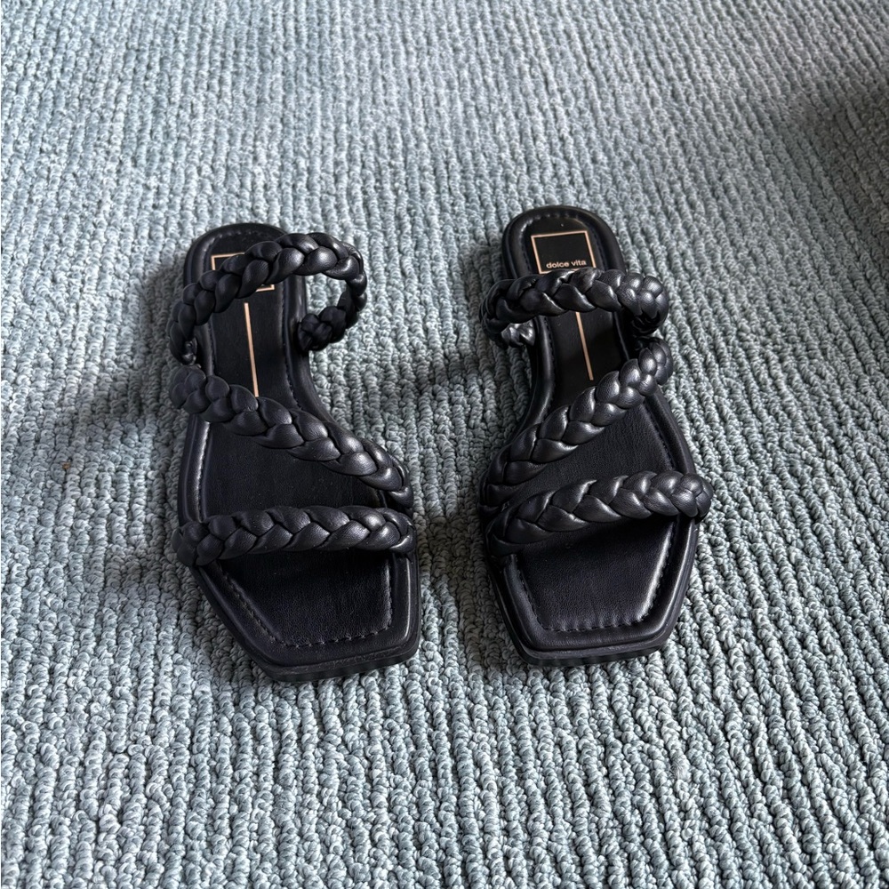 Dolce Vita Black Braided Sandals